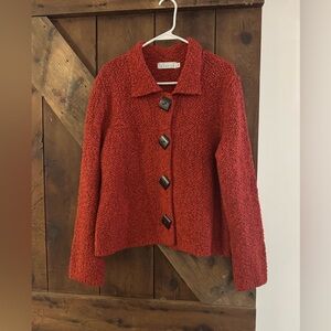 Willow Red Jacket with Brown Square Buttons